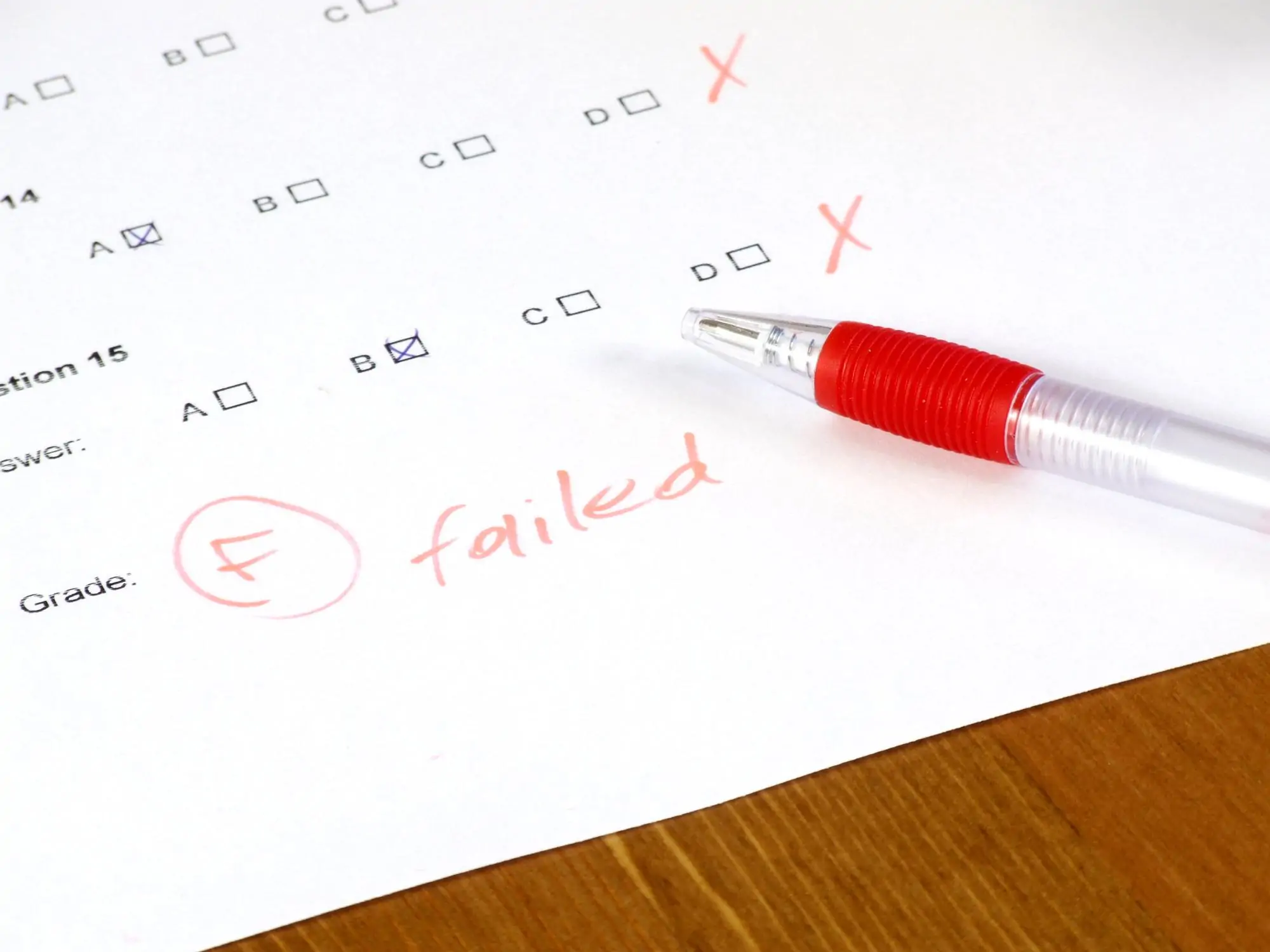 failed test - college concept